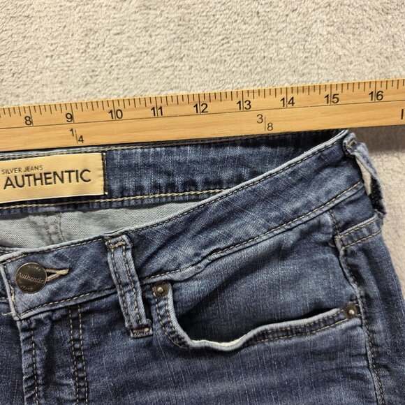 Silver Jeans Authentic Jeans Womens 10 Blue Curvy Mid Slim Straight Denim L27 - Picture 8 of 11